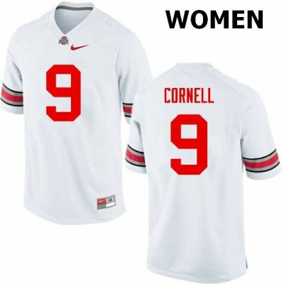 Women's Ohio State Buckeyes #9 Jashon Cornell White Nike NCAA College Football Jersey Sport HZG3244CT